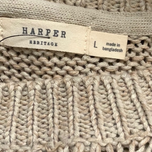 Harper Heritage cream colored sweater. NWOT. Size L - Picture 5 of 6